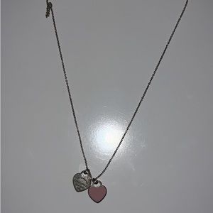 Tiffany’s pink two hearts necklace